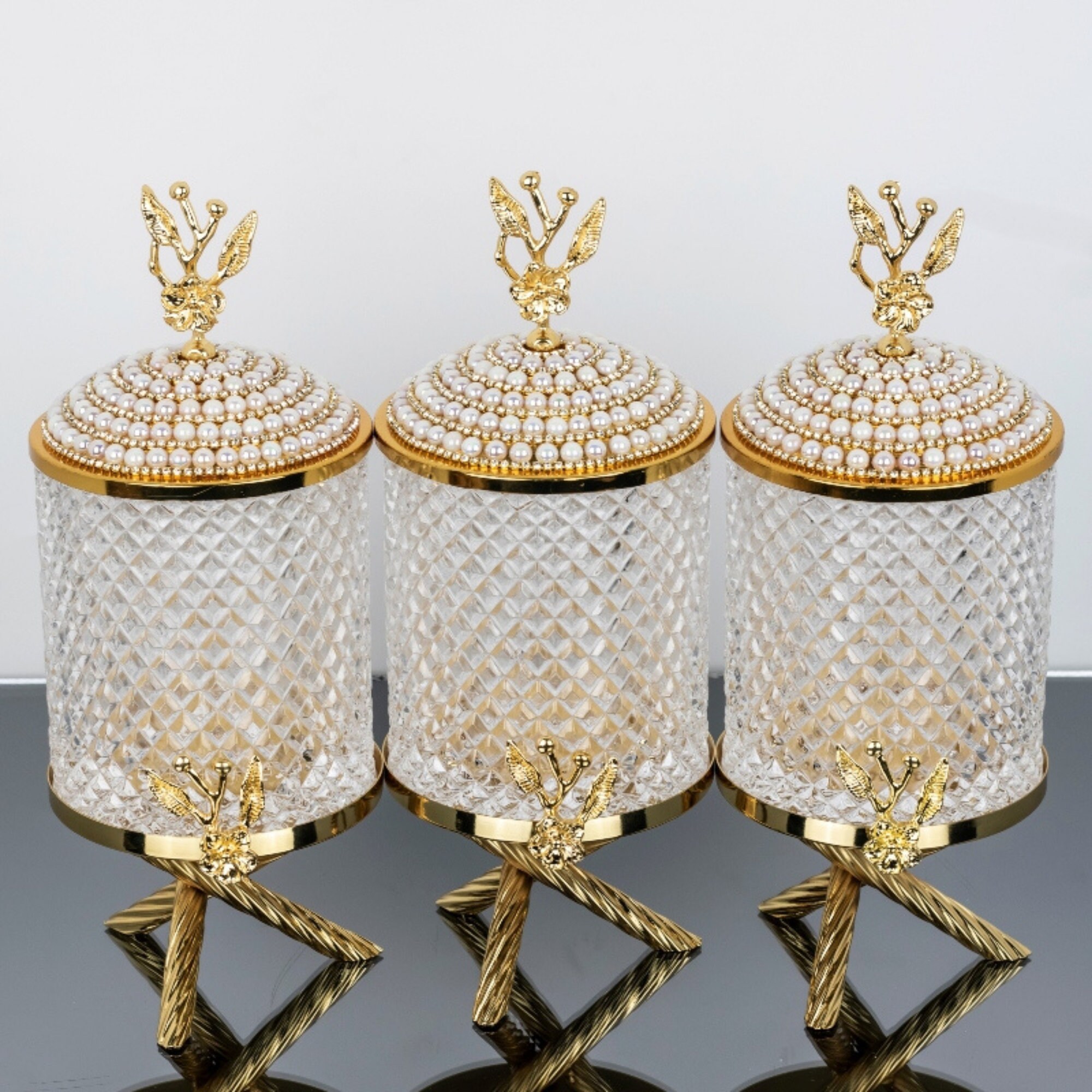 Luxury Gold Kitchen Canister Set for Storagetea Coffee Sugar - Etsy