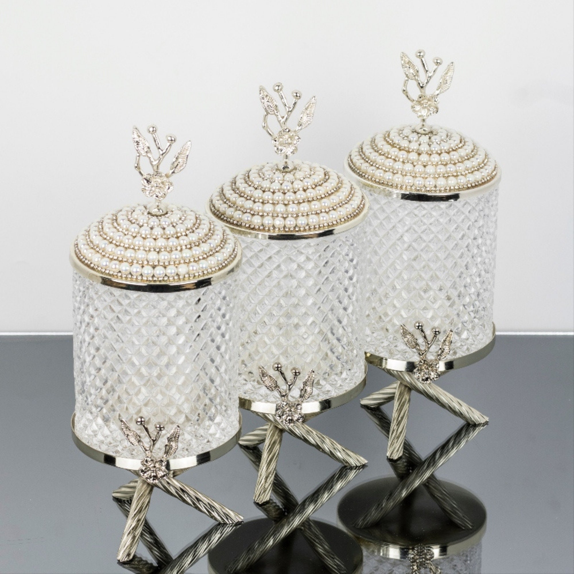 Luxury Gold Kitchen Canister Set for Storagetea Coffee Sugar - Etsy