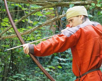 Flecha de madera hecha a mano | Flecha de tiro con arco tradicional, puntiaguda o roma - Recreación vikinga, LARP, HEMA
