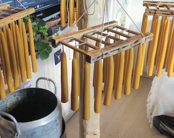 Vela de cera de abeja | Vela natural hecha a mano con mecha de cáñamo - Decoración vikinga medieval, regalo ecológico