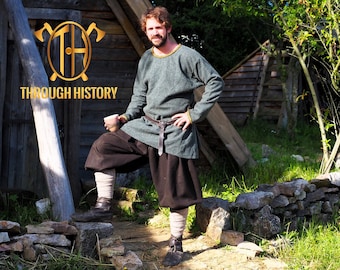 Pantalones anchos vikingos | Pantalones harem rus 100% lana de Hedeby - Ropa nórdica unisex para recreaciones históricas, LARP
