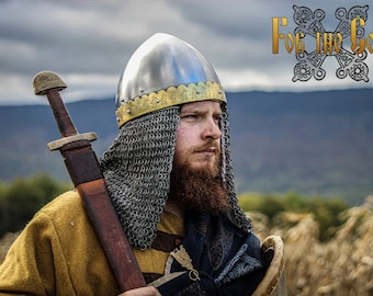Birka Great Hall Helmet 1 | Steel Conical Viking Helmet with Aventail - Battle Ready, Reenactment & HMB