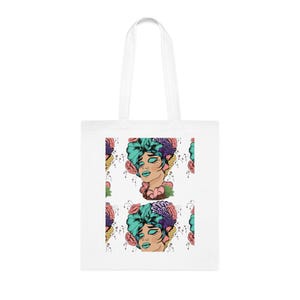Artistic Floral Tote Bag, Eco-Friendly Shopping Bag, Stylish Beach Bag, Gift for Her, Unique Art Tote, Everyday Carryall