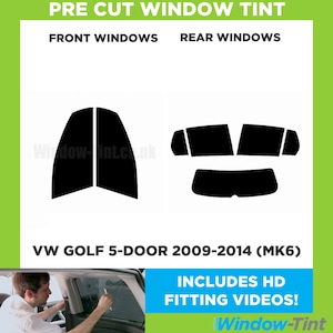 For VW Golf 5-door - 2009 to 2014 (MK6) Pre Cut Car Window Tint Kit - Front/Rear/All Windows - Various Shades