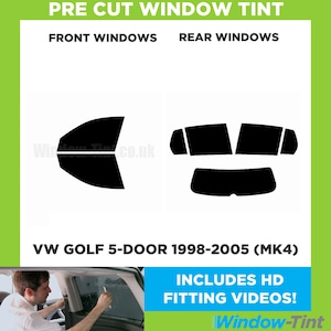 For VW Golf 5-door - 1998 to 2005 (MK4) Pre Cut Car Window Tint Kit - Front/Rear/All Windows - Various Shades