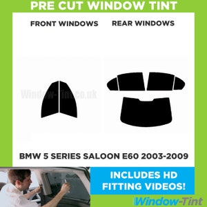 For BMW 5 Series 4-door Saloon E60 - 2003 to 2009 Pre Cut Car Window Tint Kit - Front/Rear/All Windows - Various Shades
