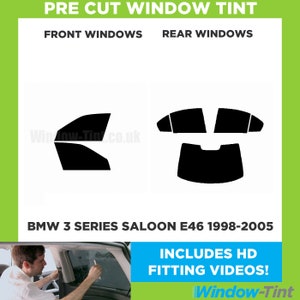 For BMW 3 Series 4-door Saloon E46 - 1998 to 2005 Pre Cut Car Window Tint Kit - Front/Rear/All Windows - Various Shades