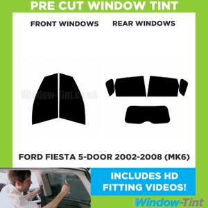 For Ford Fiesta 5-door - 2002 to 2008 (MK6) Pre Cut Car Window Tint Kit - Front/Rear/All Windows - Various Shades