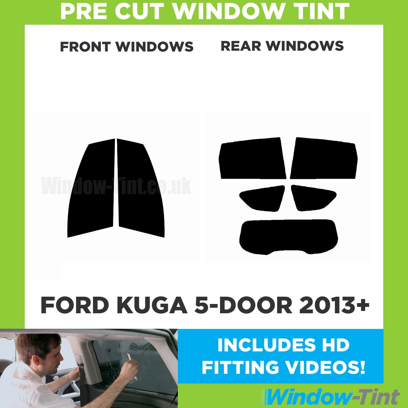 Schwarz Carbon Faser Tür Griff Abdeckung für Ford KUGA MK2 2013