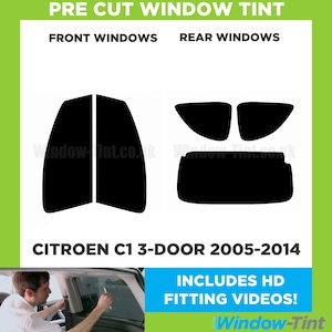 For Citroen C1 3-Door Hatchback - 2005 to 2014 Pre Cut Car Window Tint Kit - Front/Rear/All Windows - Various Shades