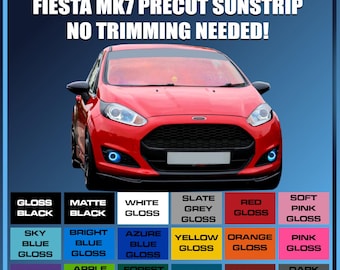 Vorgeschnittener Sonnenstreifen für Ford Fiesta Mk7 2008-19 Vinyl-Sonnenstreifen Kein Beschneiden erforderlich