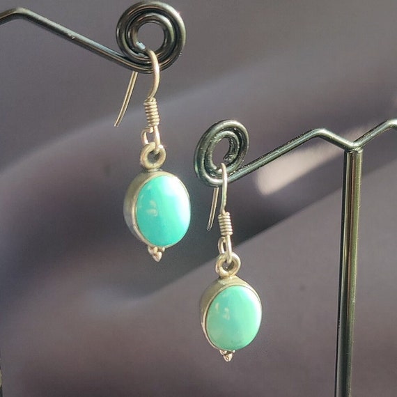 Sterling Silver and Turquoise Dangle Earrings - image 1
