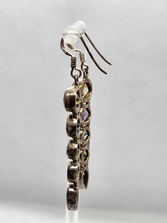 Dangling Multigemstone Sterling Silver Earrings - image 7