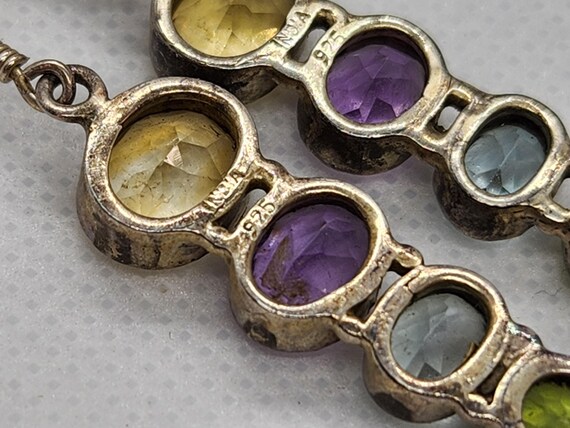 Dangling Multigemstone Sterling Silver Earrings - image 8