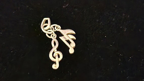 Sterling Silver Music Notes Treble Clef Charm Pen… - image 3