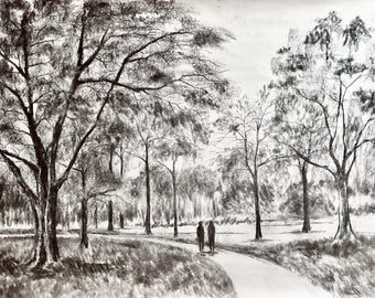 Evening Walk Tower Grove Park Print | Saint Louis MO Art Print | Museum Quality Archival Paper | Unique Travel Gift