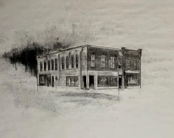 Artist’s Studio Charcoal Drawing Print - Architectural Sketch, Saint Louis Historic Building Wall Art, Gift for Artists & Creative Souls