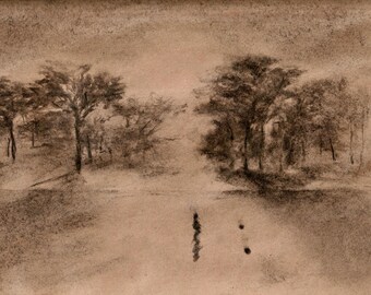 A Kid in a Park Playing with a Ball art print download
