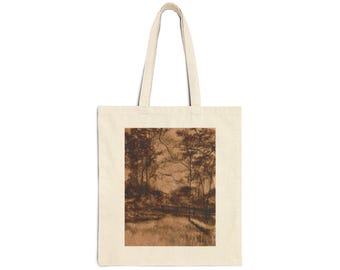 Cotton Canvas Tote Bag - Mausoleum Missouri Botanical Garden View, Botanical Garden Tote, Nature Lover Bag, Garden Enthusiast Gift, Floral
