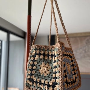 Handmade Bag, Granny Square Crochet Summer Shoulder Bag, Vintage Style ...