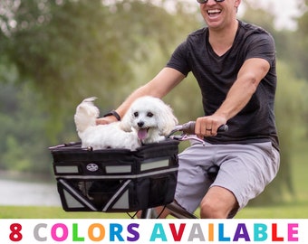 Bike Basket for Pet | Bicycle Carrier | Pet Basket for Bike | CHOOSE COLORS | Basket Bicycle Carrier Pets | EASY Install, Fully Assembled