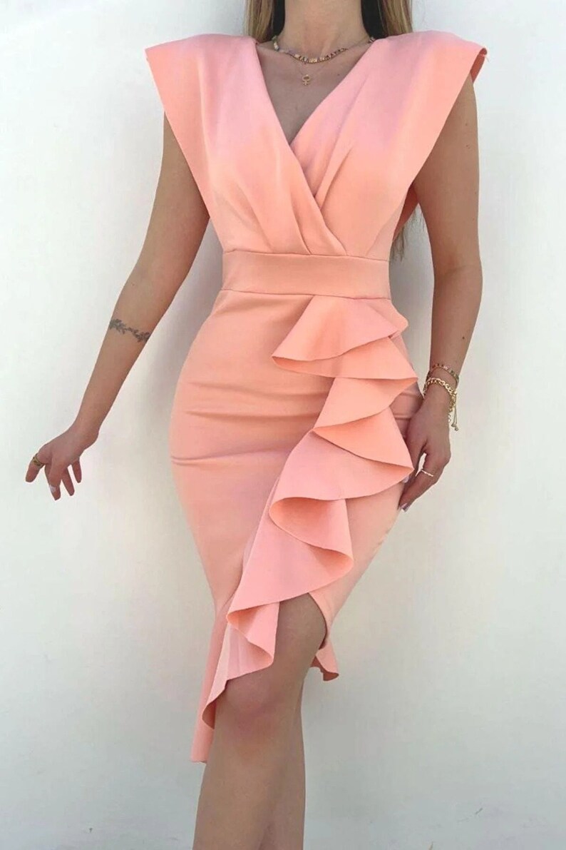 Black Prom Dress Formal Wedding Midi Belted Dress Cocktail Etsy