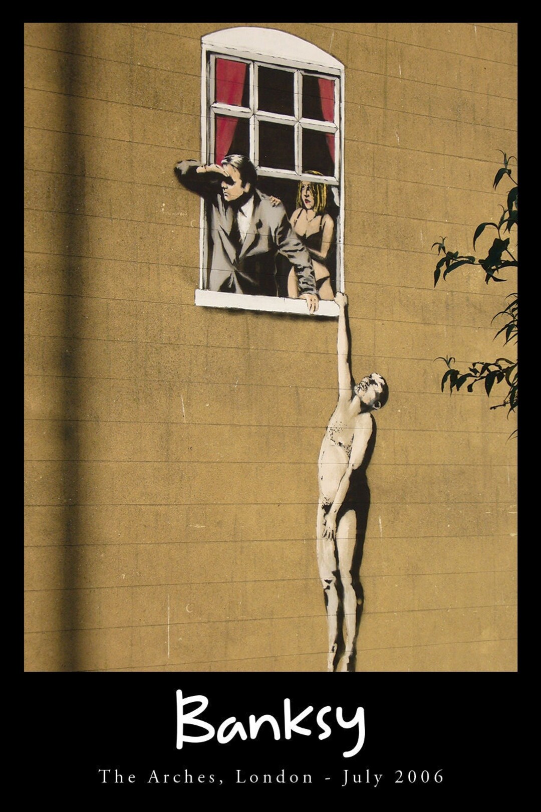 Naked Man Hanging From Window, 2006 - Banksy Explained