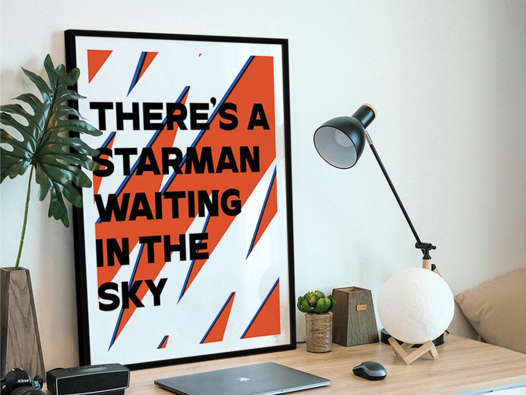 Starman Song by David Bowie Song Lyrics Art Highresolution Etsy UK