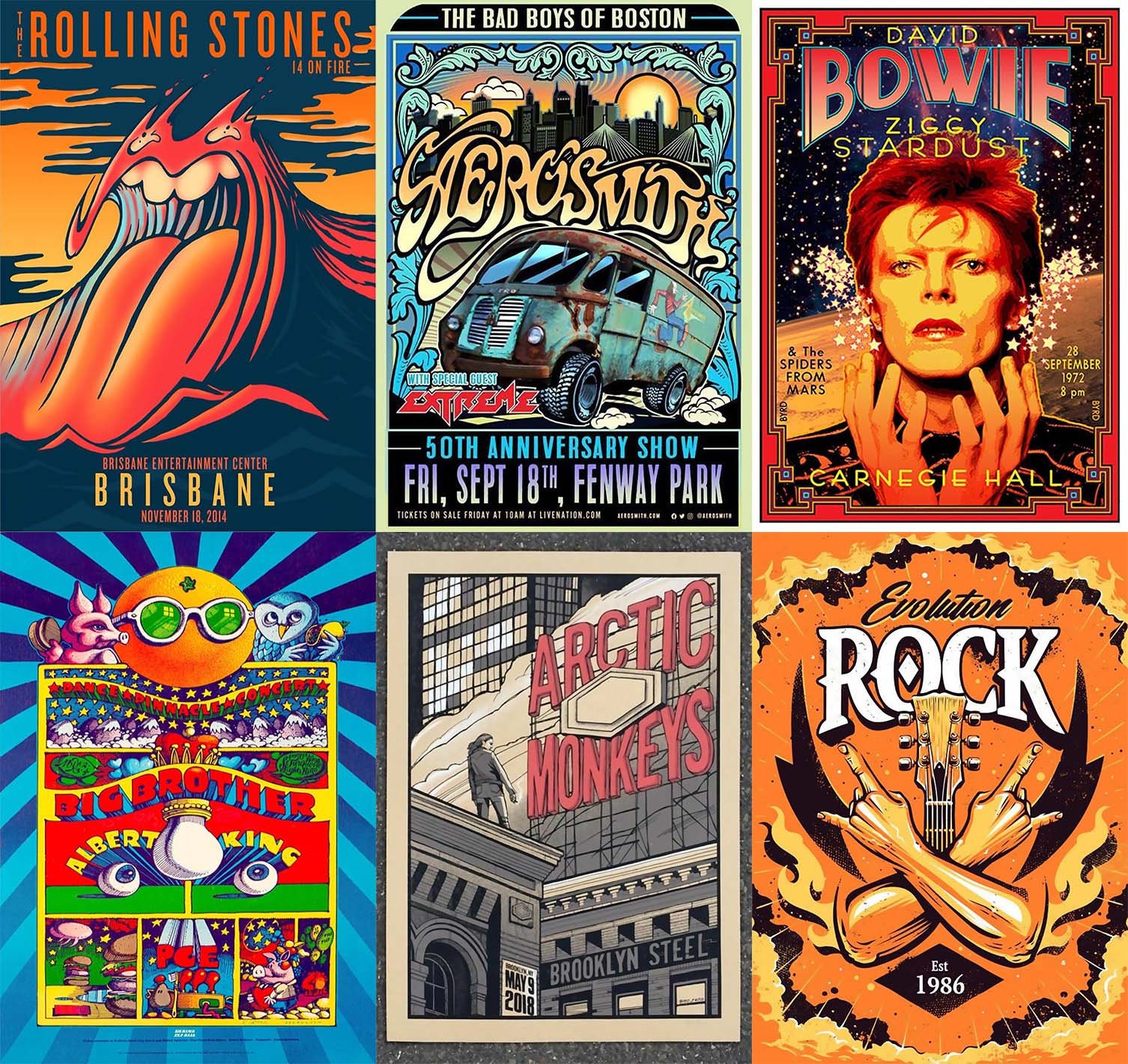 20 Concert Posters Classic Rock Poster Prints - Etsy