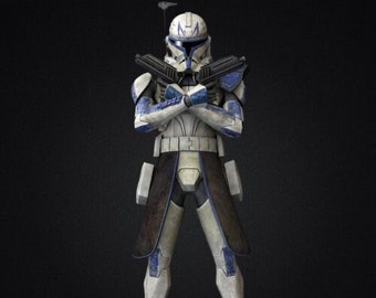 Captain Rex Phase 2 custom draagbaar draagharnas met helm 3D-model STL - Captain Rex Phase 2Cosplay - 3D-afdrukbestand STL