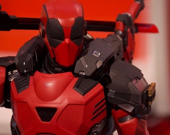 Piezas portátiles de cuerpo completo personalizadas de Deadpool blindado con casco Modelo 3D STL - Cosplay de Dedpool blindado - Archivo de impresión STL 3D