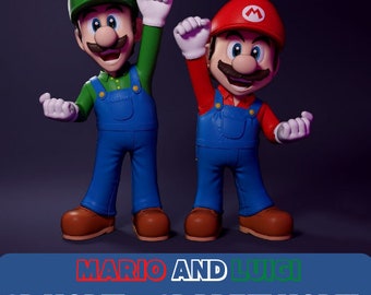 MARIO UND LUIGI 3D Druckmodell | Figur | Modellbausatz | Fan Art | Unbemalt | 3D Modell | 3d Drucker Stl-Dateien | 3d Druck Datei | Super Mario
