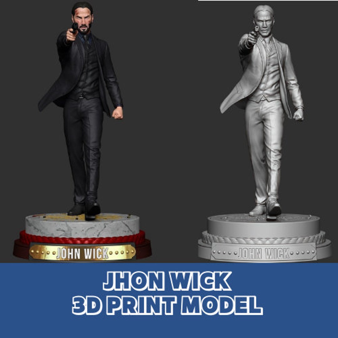 John Wick 3D STL File Digital Download Figurine Model Kit Fan Art John Wick 3D STL File Digital Download Figurine Model Kit Fan Art