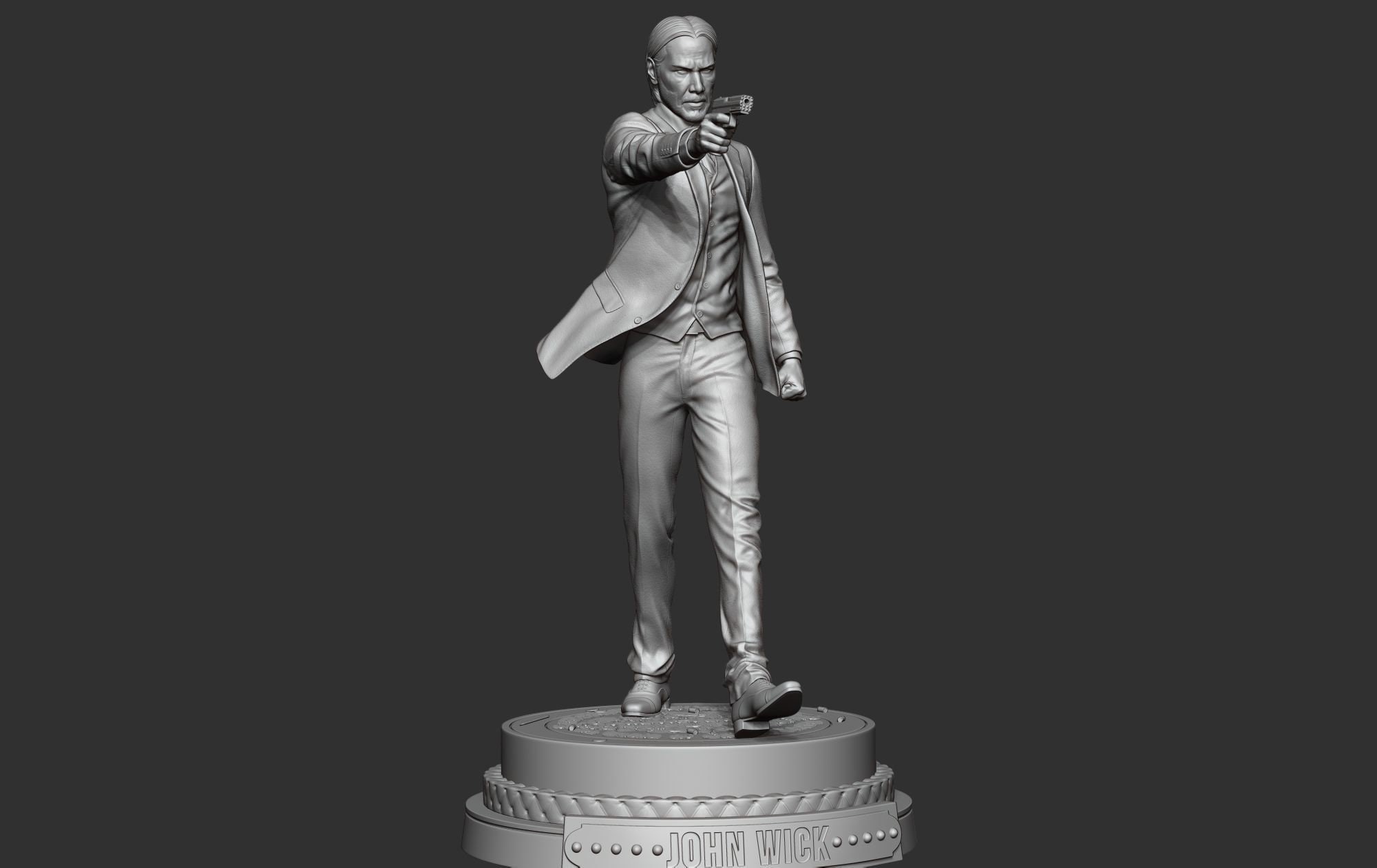 John Wick 3D STL File Digital Download Figurine Model Kit Fan Art