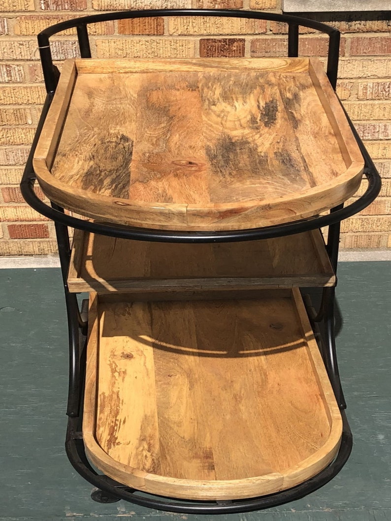 3 Tier Rolling Tray Table Serving Buffet on Wheels Etsy