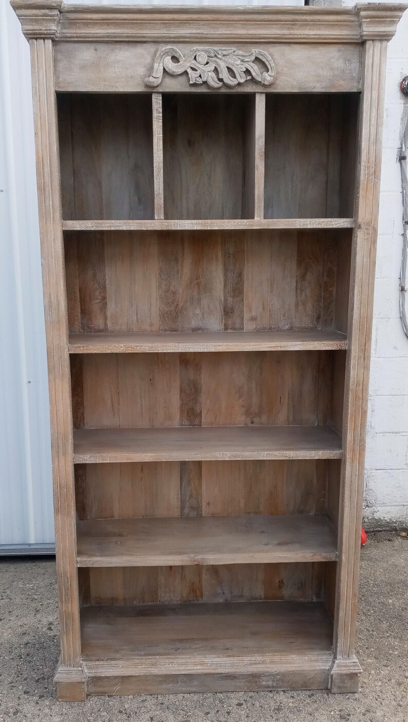 Tall Narrow Wood Bookcase Etsy