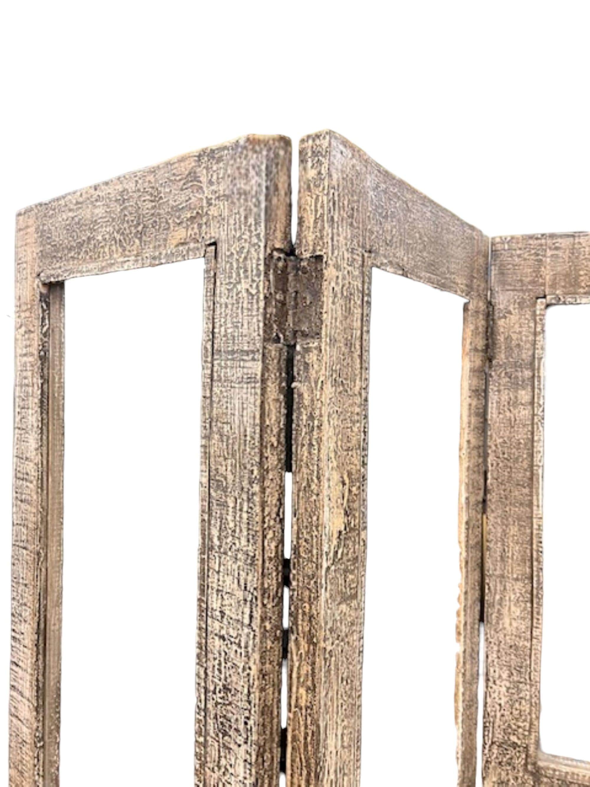 Rustic Timber Partition Rustic Farmhouse Distressed Room Partition 3 Door Solid Wood Hand ...