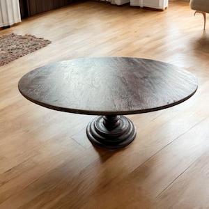 Rustic Round Pedestal Florence Dining Kitchen Table Farmhouse
