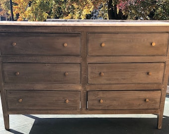 Marble Top Dresser 6 Drawers Shaker