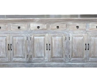 Modern 6 Drawer 6 Door Buffet Server Large Sideboard