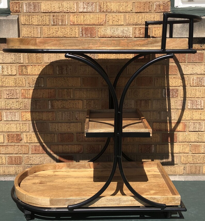 3 Tier Rolling Tray Table Serving Buffet on Wheels Etsy