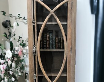 Handcrafted Solid Wood Glass Door Bookcase - Modern Chateau Style
