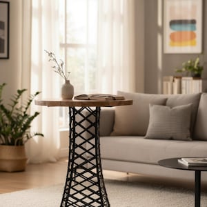 42" Tall Eiffel Tower High Top Bar Height Bistro Cocktail Pub Industrial Accent Table