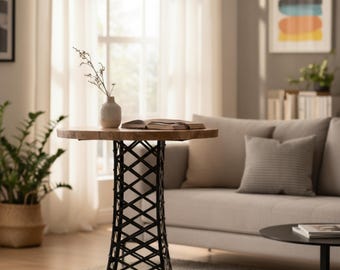 42" Tall Eiffel Tower High Top Bar Height Bistro Cocktail Pub Industrial Accent Table