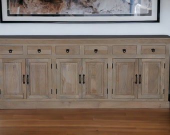 Contemporary Traditional Buffet Sideboard Shaker Dining Room Kitchen Den Entertainment Six Door Six Drawer