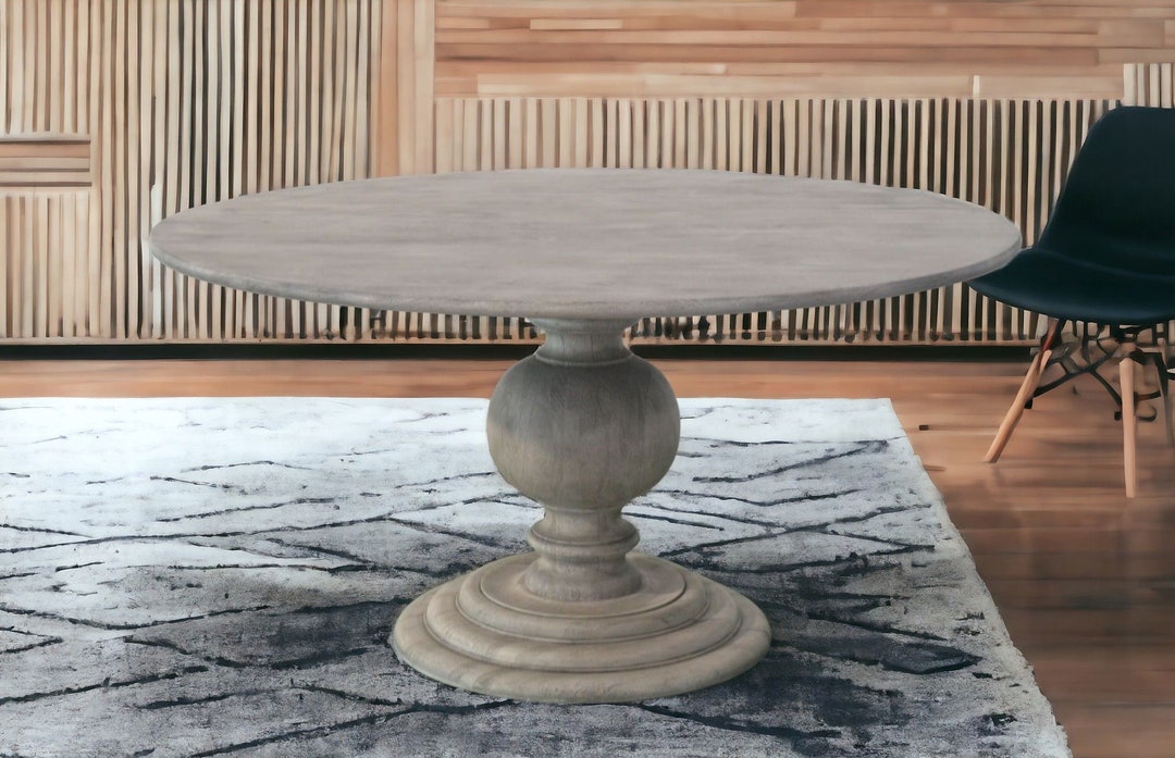Round Florence Farmhouse Pedestal Table Contemporary Modern Dining Room ...
