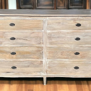 Contemporary Large 8 Drawer Dresser lingerie Chest Bedroom Nursery Furniture Distressed
