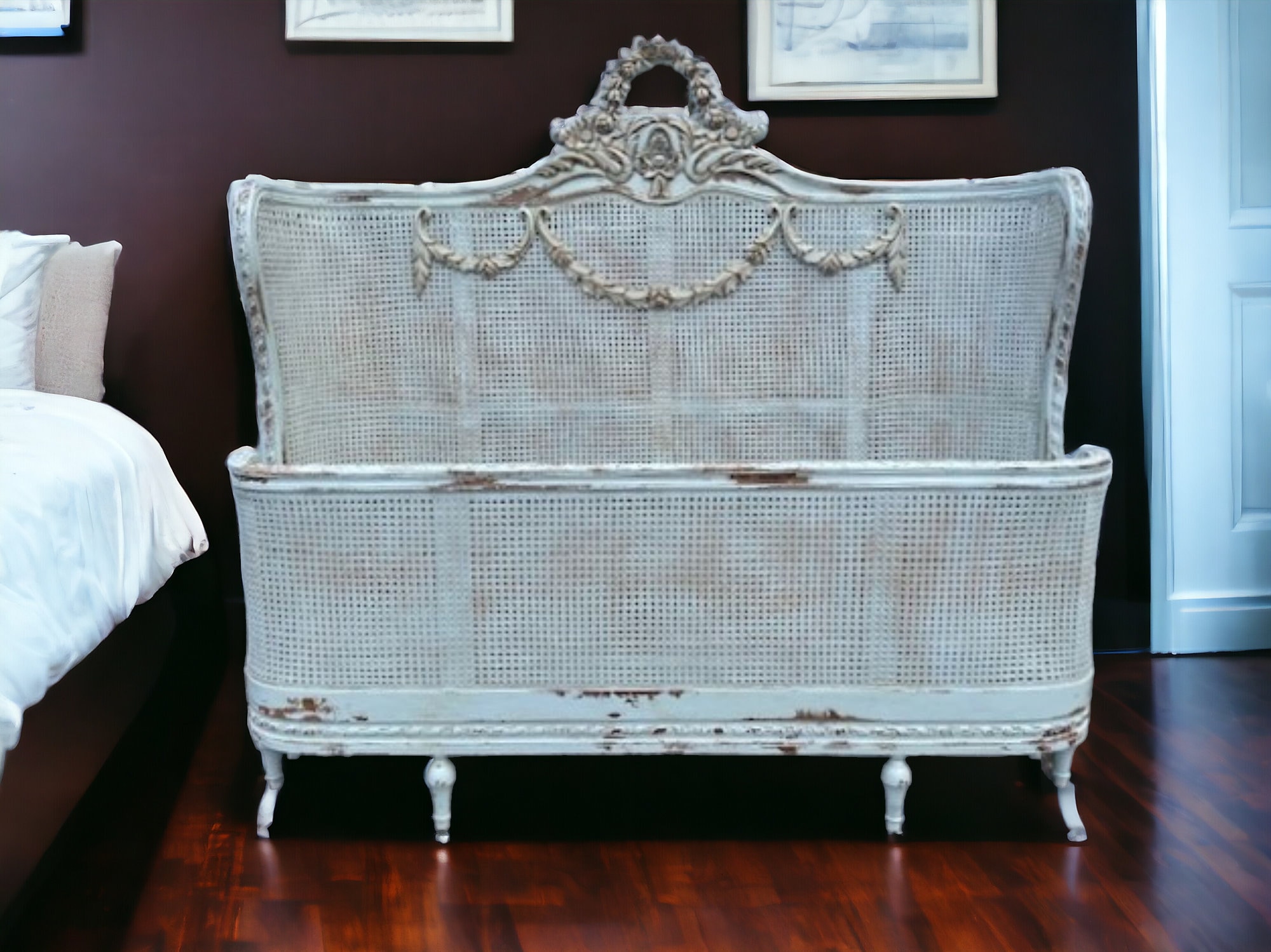 French cane king bed discount