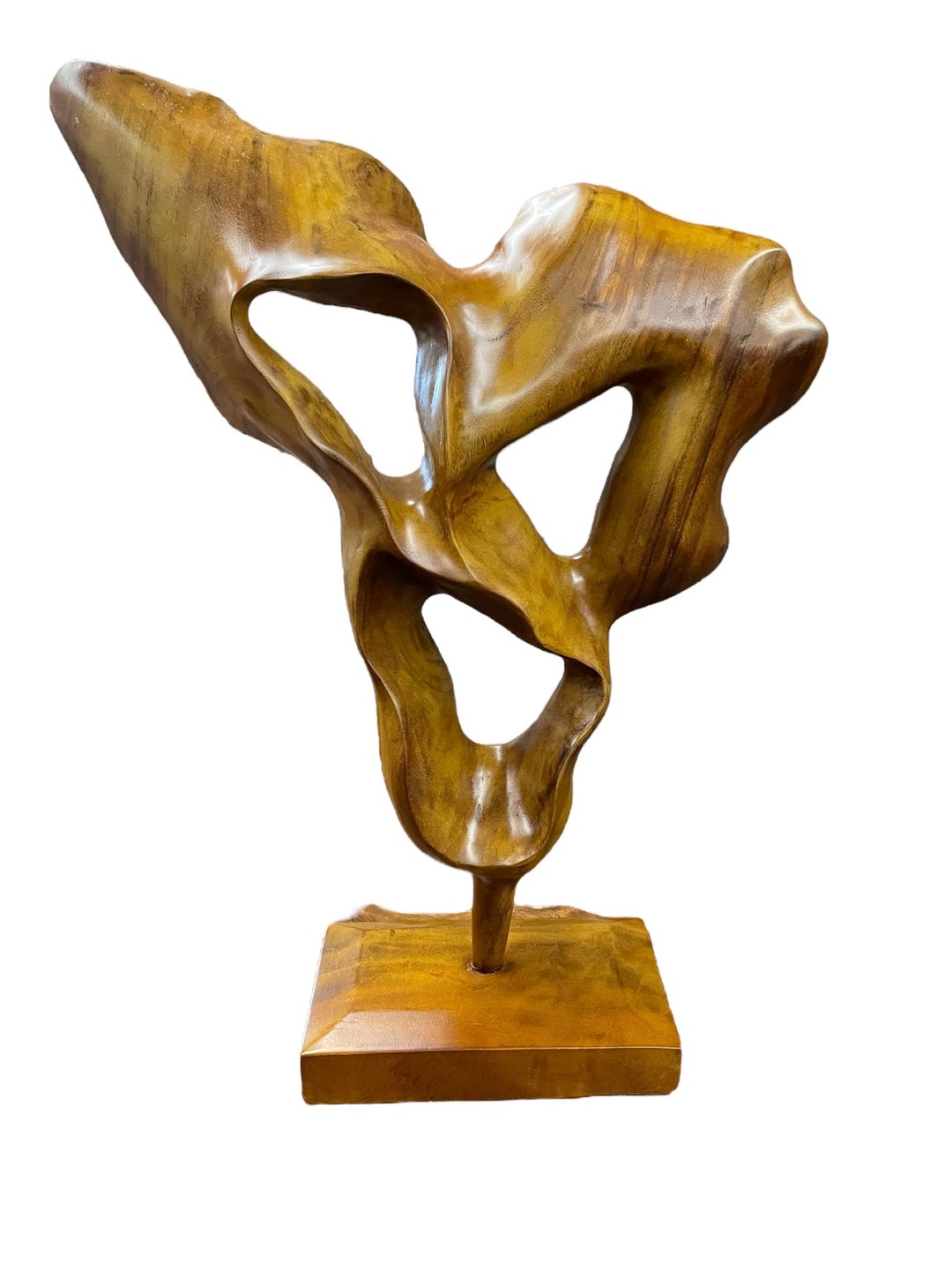 Hand Carved Ribbon Smoke Sculpture Artistic Mid Century Modern ...