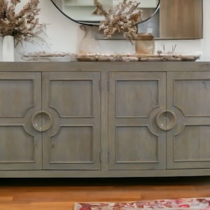 Modern 4 Door Sideboard Credenza Buffet Server Dining Room Mid Century Traditional Living Room